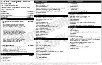 2024 RAM Ram 1500 Big Horn Crew Cab 4x4 6'4' Box