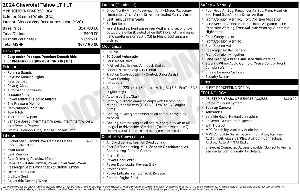 2024 Chevrolet Tahoe 4WD LT
