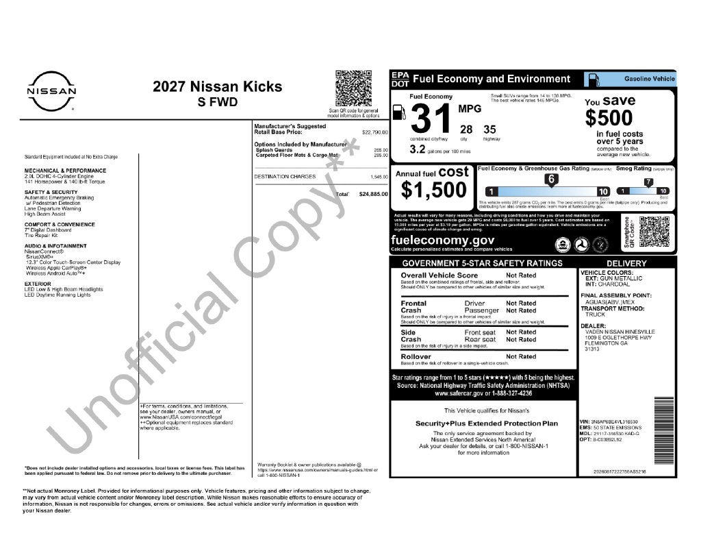 2027 Nissan Kicks S