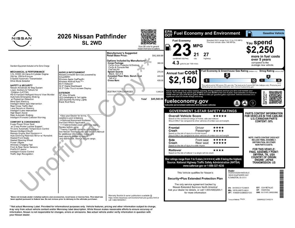 2026 Nissan Pathfinder SL
