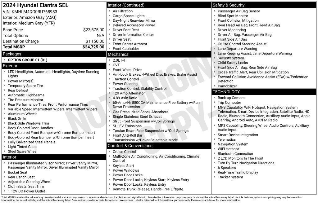 2024 Hyundai Elantra SEL