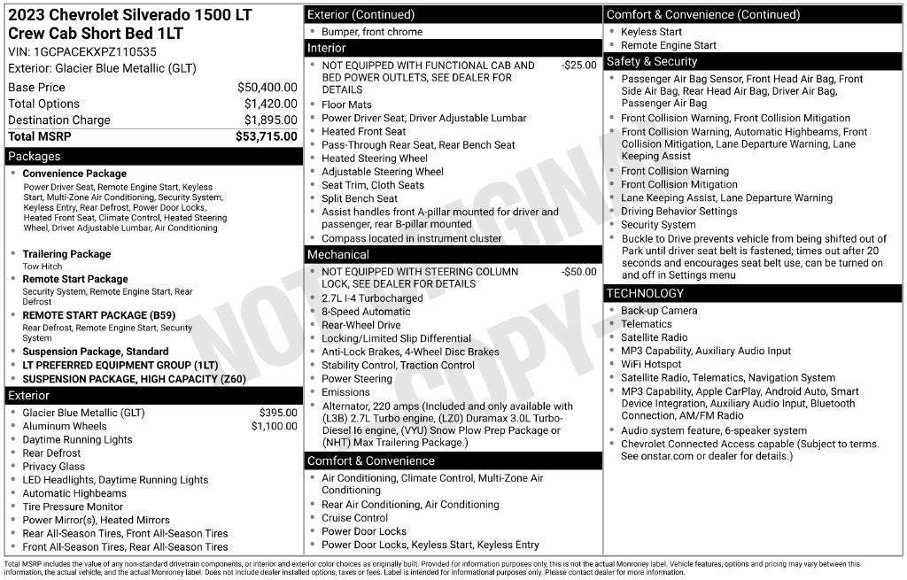 2023 Chevrolet Silverado 1500 2WD Crew Cab Short Bed LT