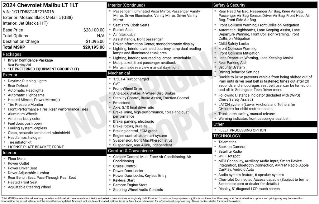 2024 Chevrolet Malibu 1LT