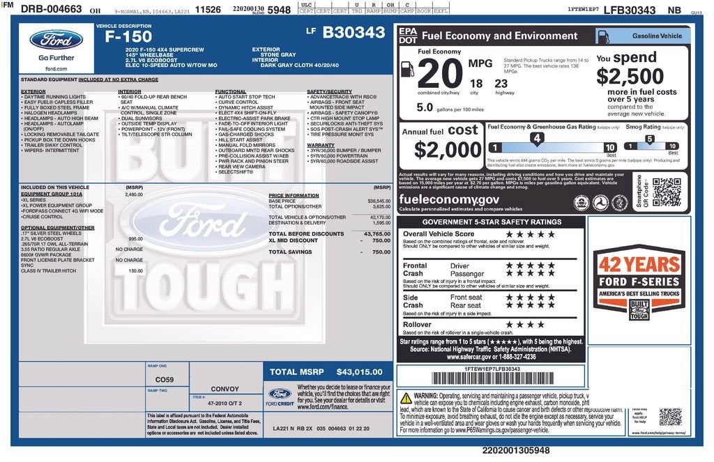 2020 Ford F-150 XL