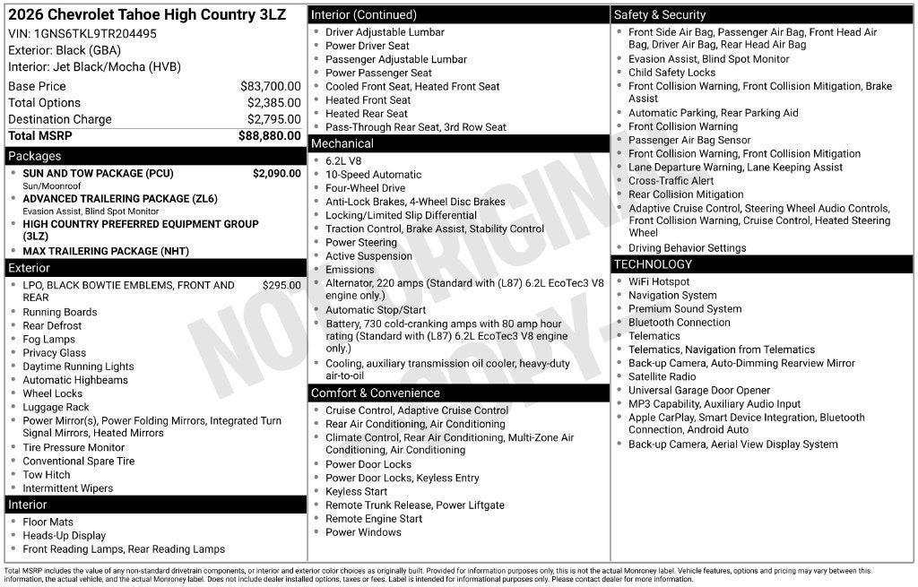 2026 Chevrolet Tahoe High Country
