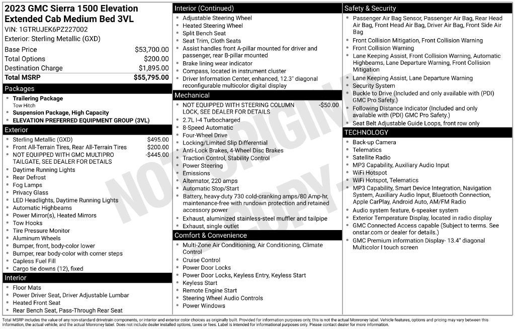 2023 GMC Sierra 1500 Elevation