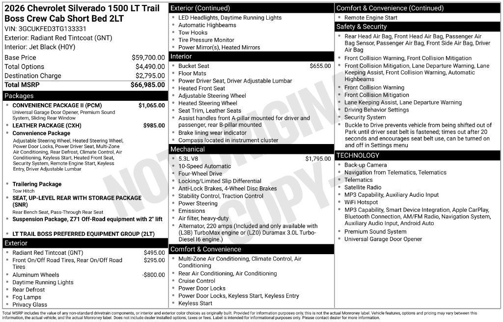 2026 Chevrolet Silverado 1500 LT Trail Boss