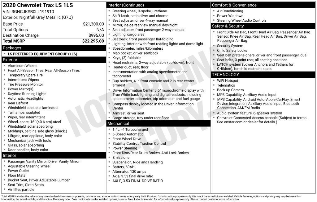 2020 Chevrolet Trax LS